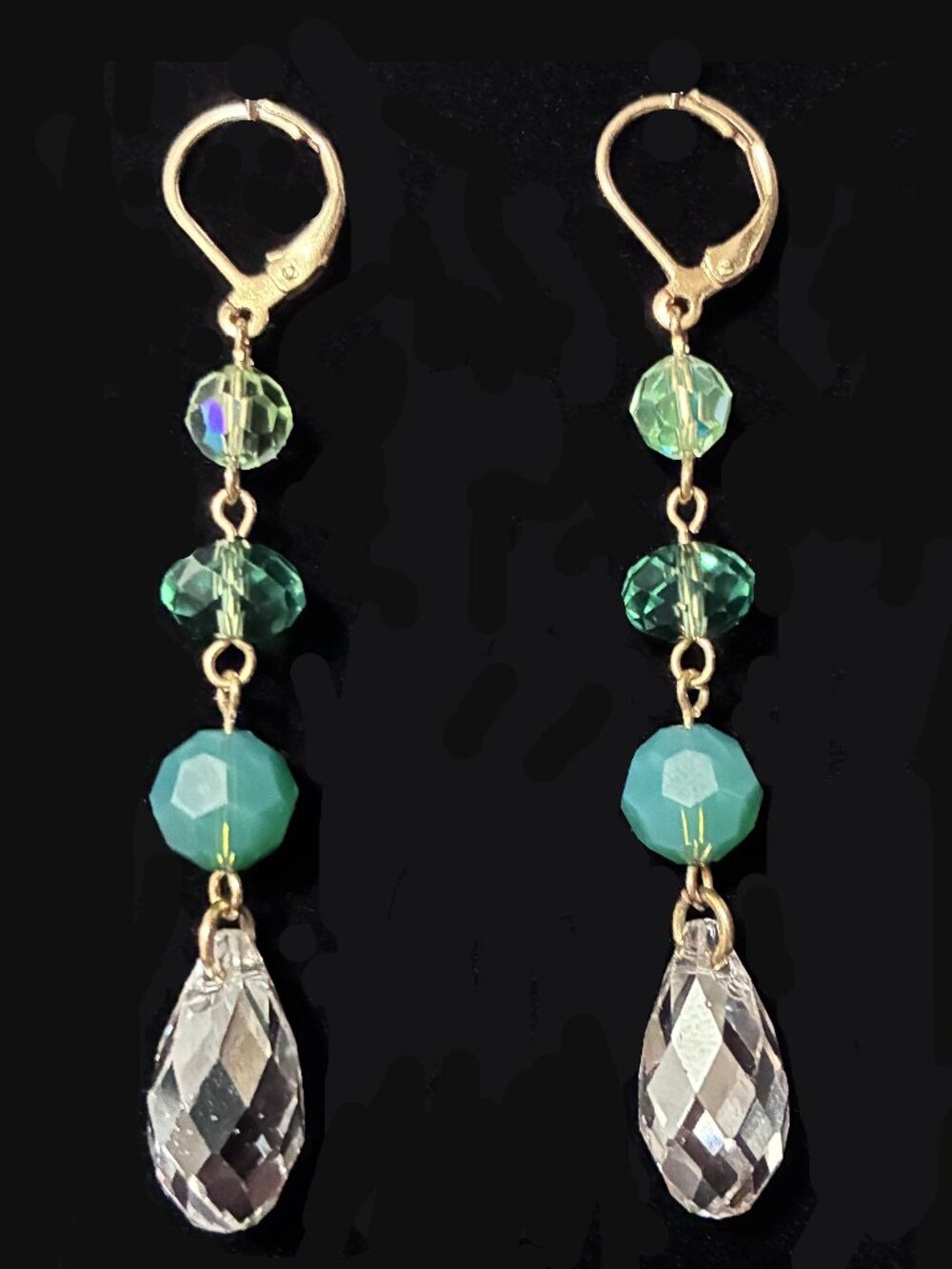 Beaded Gold-plated Dangle Earrings